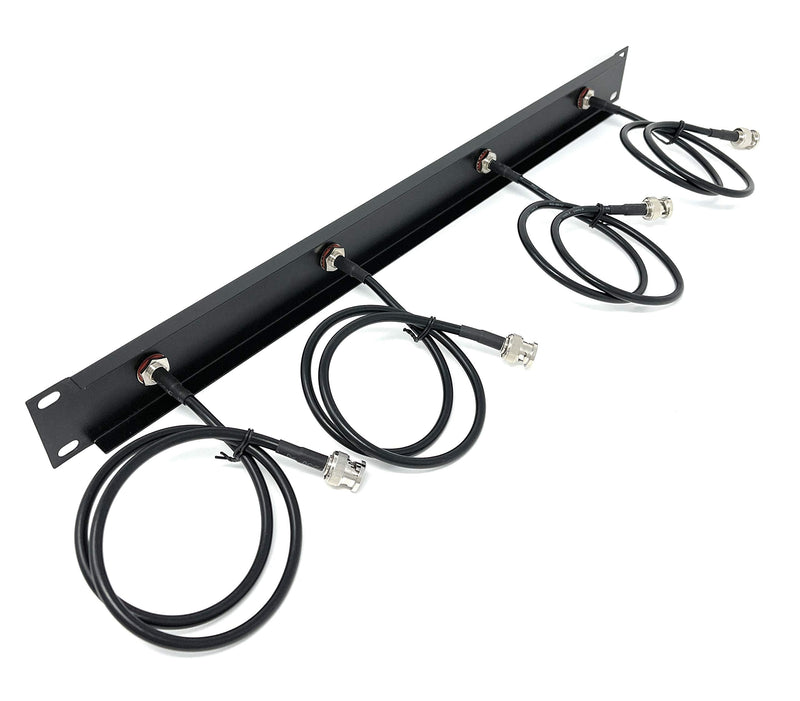  [AUSTRALIA] - Generic 19inch Antenna Re-location Rack Mount Kit 1U Front Panel 4 Hole Ports w/ 4 Cables