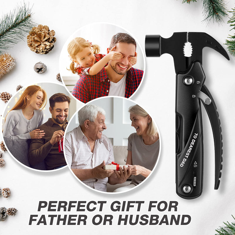  [AUSTRALIA] - 2 Pieces Gift for Dad Husband All in One Tools Father's Day Gift for Husband Mini Hammer Multiple Tool Hammer Dad Birthday Present Hammer for Christmas Birthday Present, Home Camping Equipment