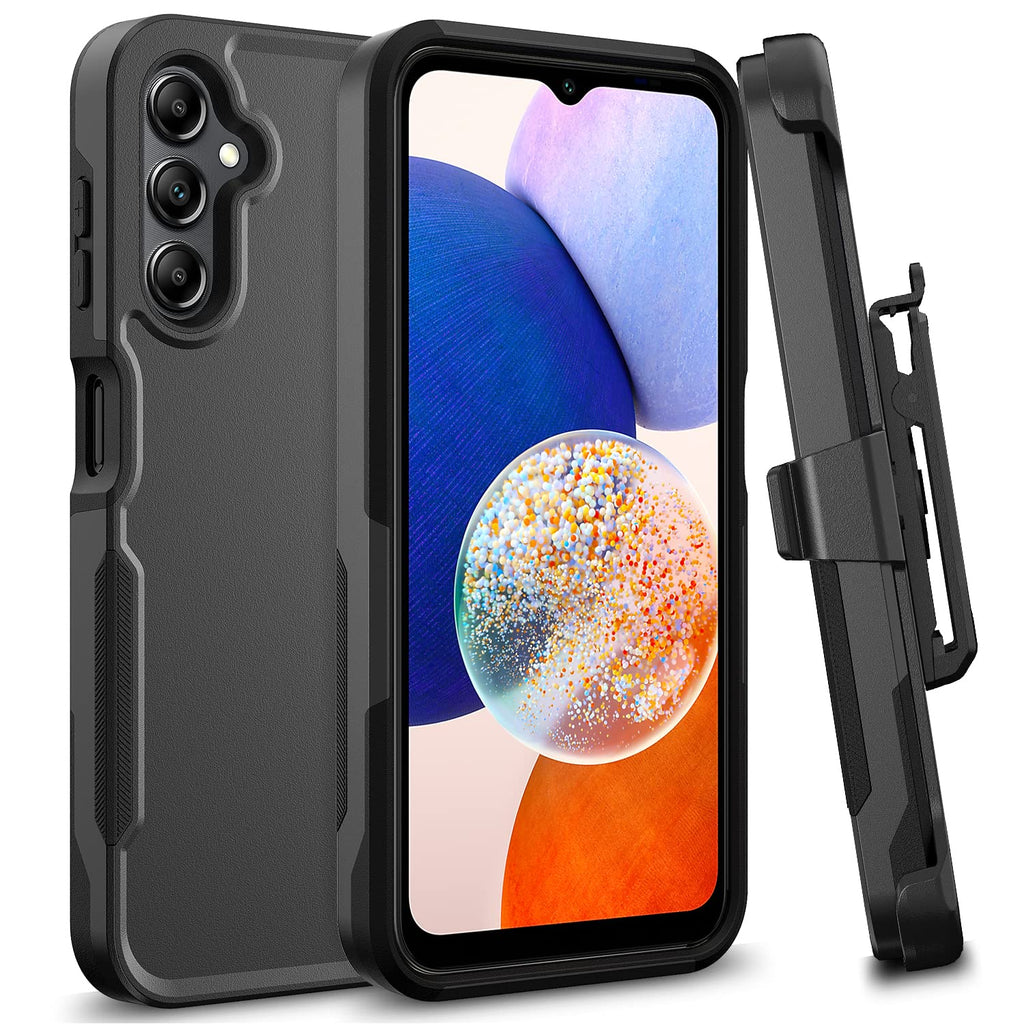  [AUSTRALIA] - SCCASE for Samsung Galaxy A14 5G Case with Belt Clip Holster, Heavy Duty Rugged Full-Body Military-Grade Shockproof Case Compatible with Samsung Galaxy A14 5G 2023 6.6inch (Black)