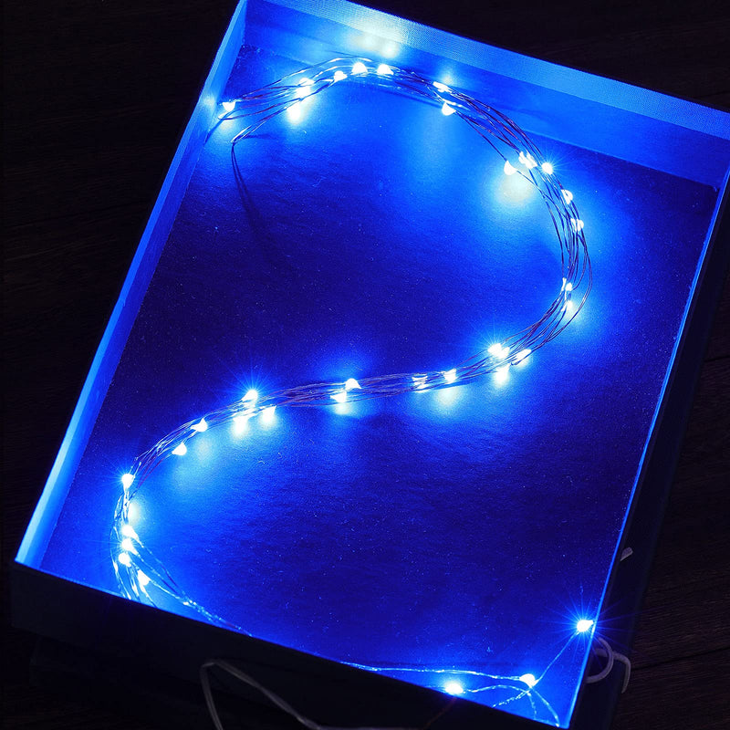 [AUSTRALIA] - Ariceleo Led Fairy Lights Battery Operated, 1 Pack Mini Battery Powered Copper Wire Starry Fairy Lights for Bedroom, Christmas, Parties, Wedding, Centerpiece, Decoration (5m/16ft Blue)