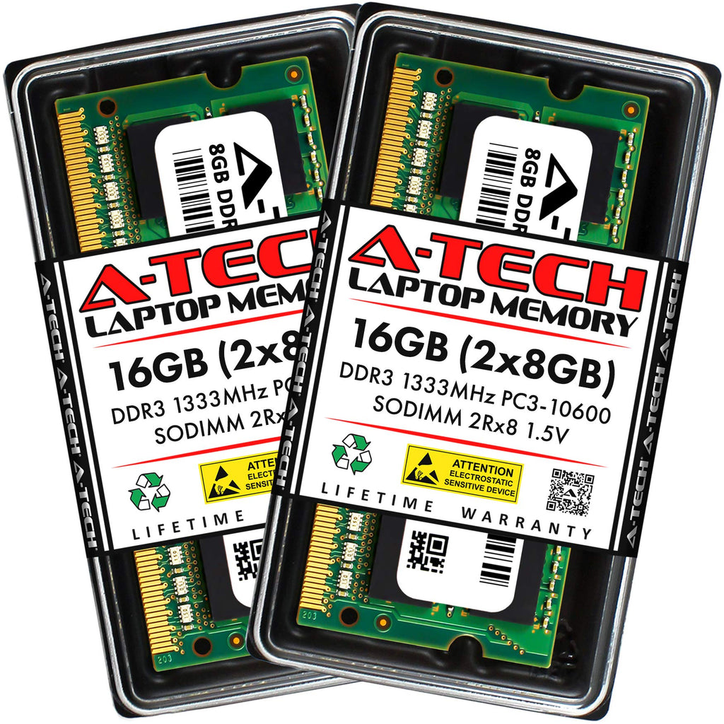  [AUSTRALIA] - A-Tech 16GB Kit (2x8GB) RAM for Dell Latitude E6520, E6510, E6420, E6320, E6220, E5520, E5420 Laptop | DDR3 1333 MHz SODIMM PC3-10600 Memory Upgrade 16GB Kit (2 x 8GB)