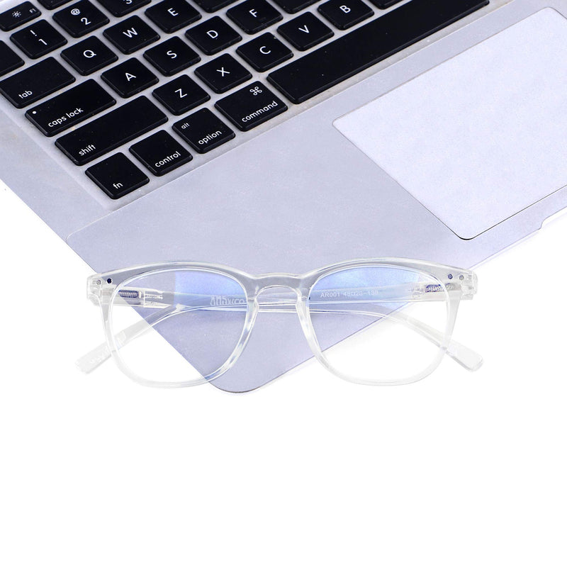 Blue Light Blocking Glasses Women Men Computer Small Face Frame Bluelight Blocker Teens ANDWOOD Square Crystal | Anti-blue Light Lens - LeoForward Australia