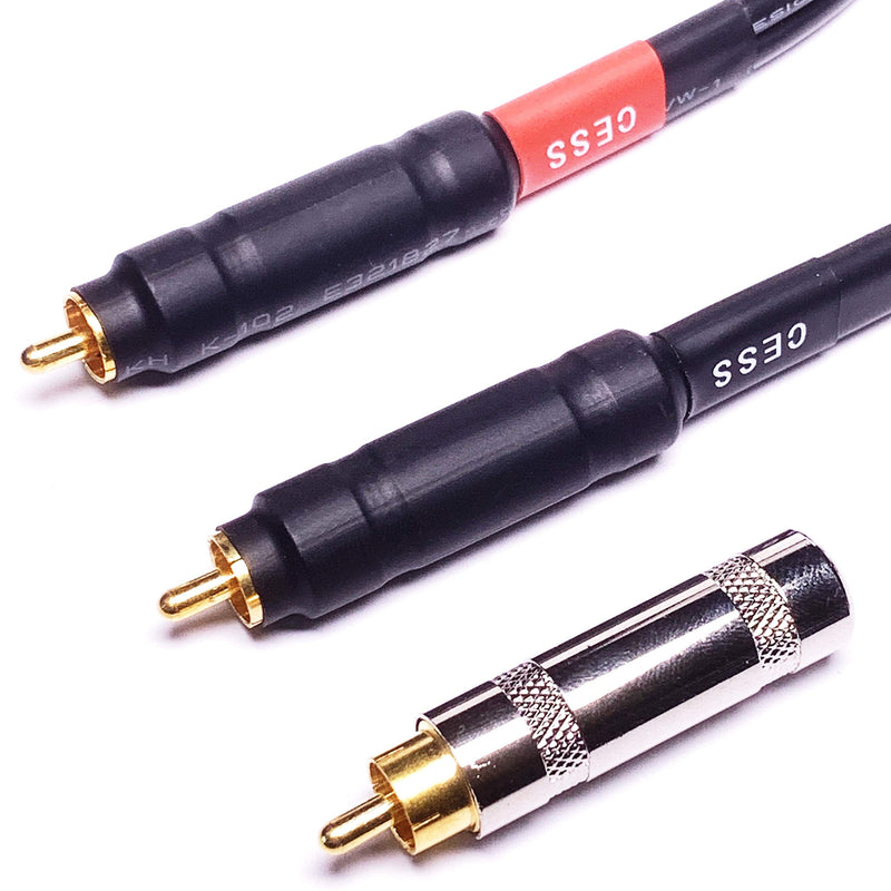 CESS-152-3f Banana Plug to RCA Phono 12AWG Speaker Cable, 2 Pack (3 Feet) 3 Feet - LeoForward Australia