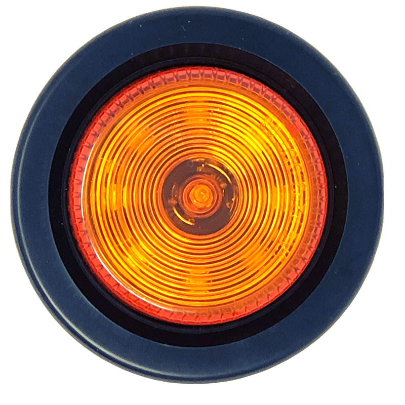  [AUSTRALIA] - 2" Round Amber 9 LED Light Trailer Side Marker Clearance Grommet & 2 wire Pigtail Plug - Qty 4