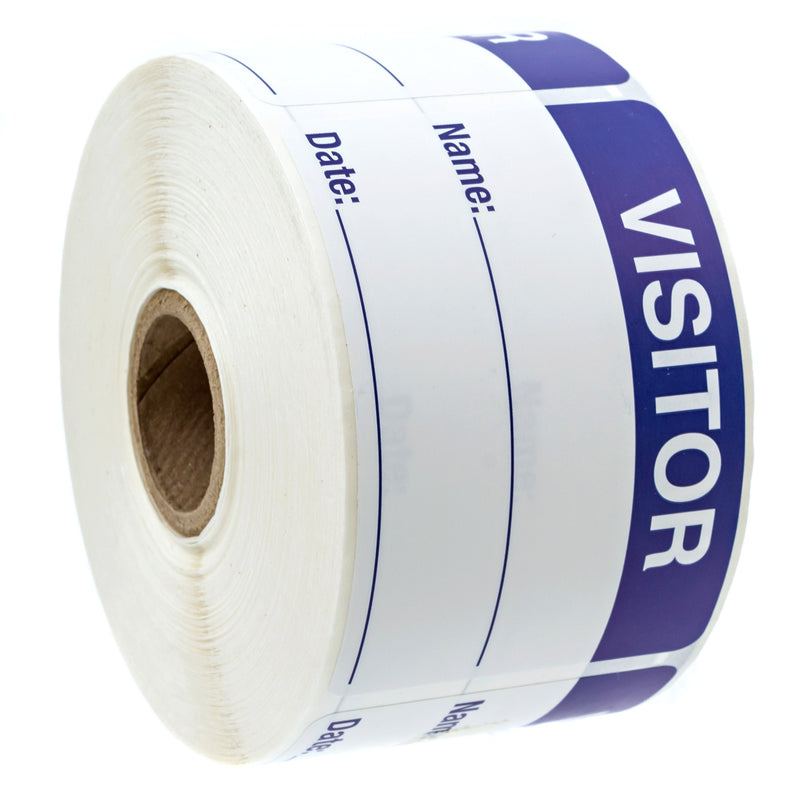 500 Visitor Pass/Blue and White Identification Stickers/Easy to Write On Labels - LeoForward Australia