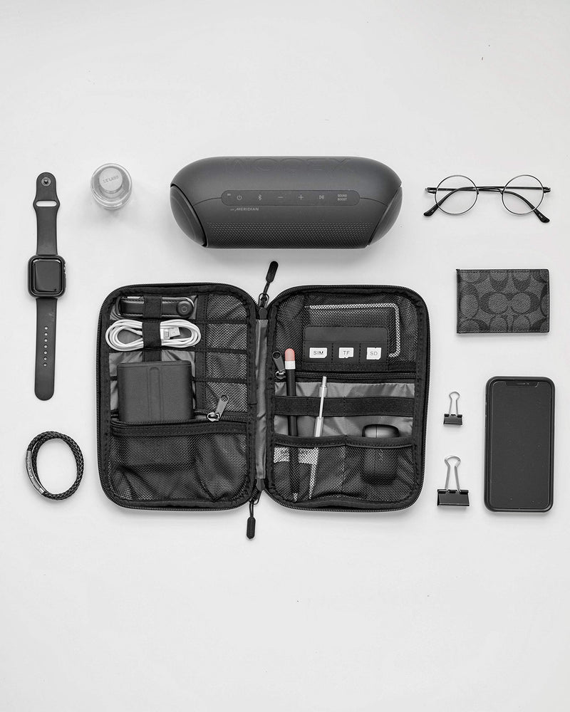  [AUSTRALIA] - BAGSMART Electronic Organizer Travel Universal Cable Organizer Electronics Accessories Cases for Cable, Charger, Phone, USB, SD Card, Grey