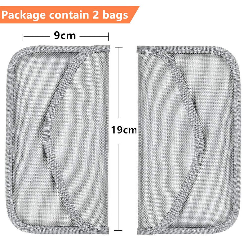  [AUSTRALIA] - Faraday Bag,RFID Signal Blocking Bag(2 Pack) Shielding Pouch Wallet Case for Cell Phone Privacy Protection and Car Key FOB, Anti-Tracking Anti-Spying (Silver) Silver