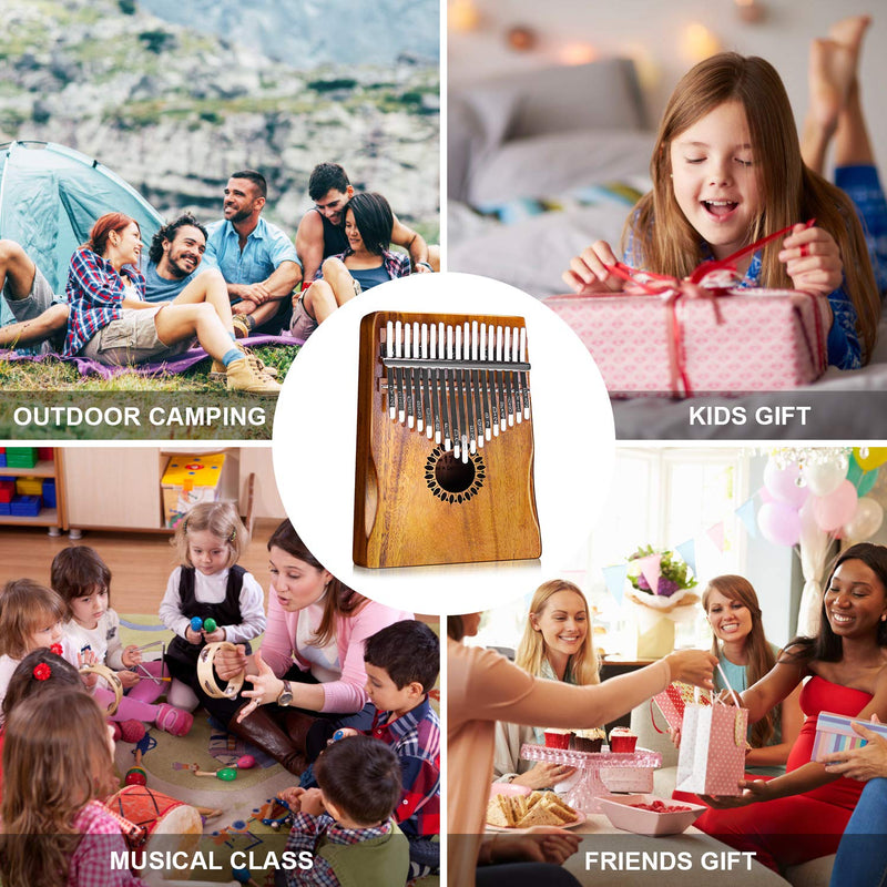 Kalimba Thumb Piano 17 Keys, Portable Mbira Finger Piano Gifts for Kids and Adults Beginners - LeoForward Australia