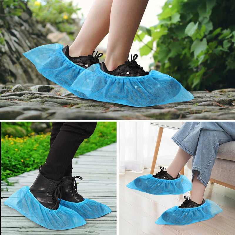  [AUSTRALIA] - Disposable Shoe Covers,100 PCS (50 Pairs) Green Convenience Boot Cover, Waterproof, Non-slip, Dustproof, Protect Your Shoes, Floor, Carpet, One Size Fit Most(CPE Plastic)