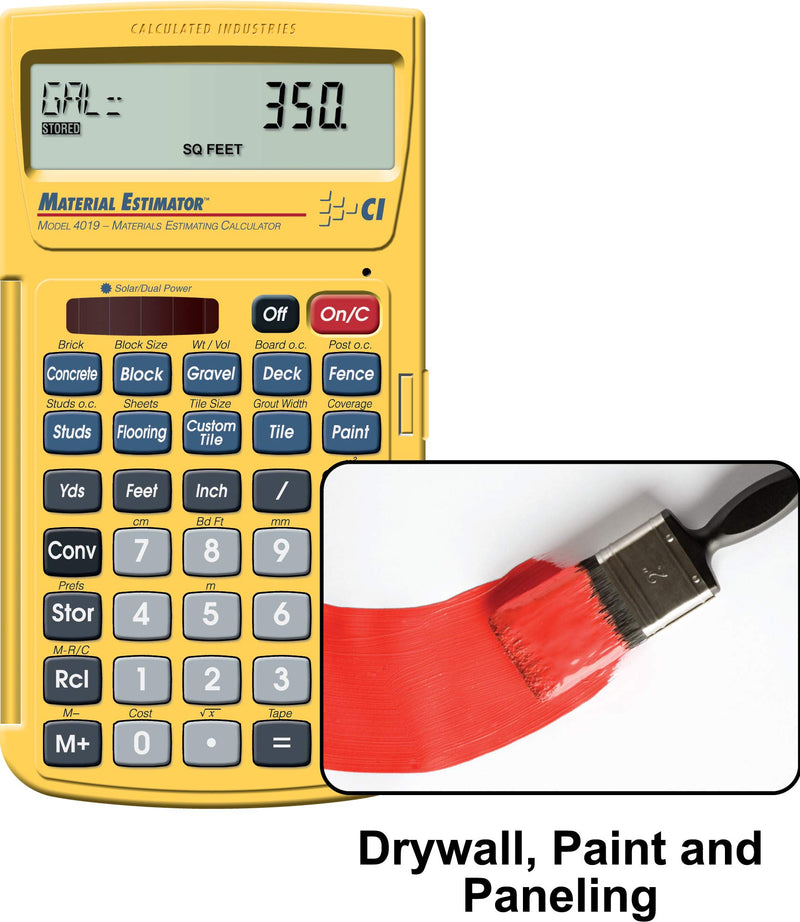  [AUSTRALIA] - Calculated Industries 4019 Material Estimator Calculator | Finds Project Building Material Costs for DIY’s, Contractors, Tradesmen, Handymen and Construction Estimating Professionals,Yellow Pack of 1