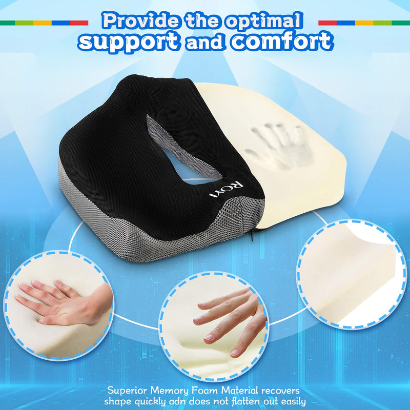  [AUSTRALIA] - Memory Foam Seat/Chair Cushion for Relieves Back, Sciatica Pain，Tailbone Pain,Coccyx , Degenerating Disc , Orthopedic , Osteoarthritis , Sacrum , Prostate Cushion, Low Back Pain Cushion，Hip Shaping