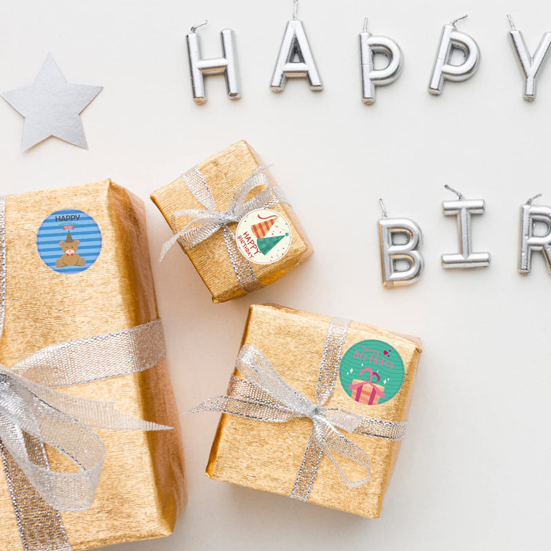  [AUSTRALIA] - 500 Pcs Round Happy Birthday Labels for Birthday Stickers Roll for Party Gift New Born Celebration, 1.5 Inches (Happy Birthday to You) Birthday-happy Birthday to You