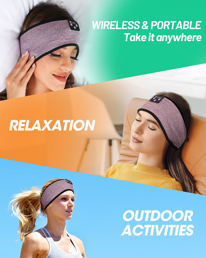  [AUSTRALIA] - Sleep Headphones Headband, Lavince Sleeping Headphones Music Sleeping Headband Ultra-Soft Headband Headphones for Side Sleepers, Sleeping Gifts for Men Women Grandparents Colleague Friend Purple