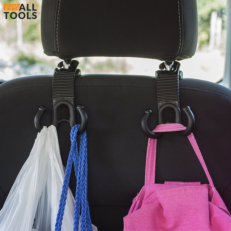 [AUSTRALIA] - ALLTOOLS Car Hooks Back Seat Headrest Hanger Holder Hang Purse Grocery Bag Handbag Cloth Coat Universal Vehicle Storage Organizer Behind Over The Seat Car Accessories for Women Men