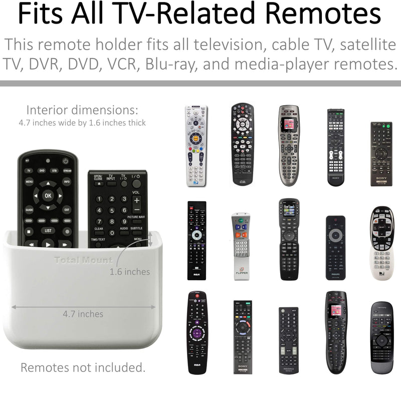  [AUSTRALIA] - TotalMount Universal Remote Control Holders (Quantity 2 - Two Remotes per Holder - White)