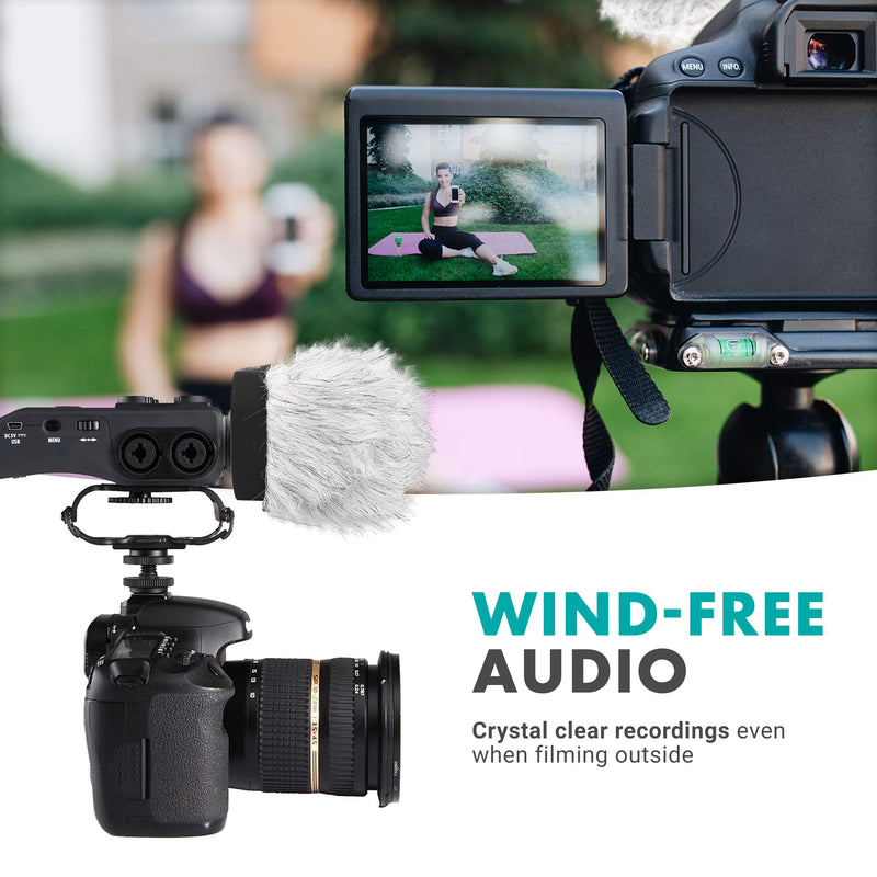  [AUSTRALIA] - Movo WS-R30 Professional Furry Windscreen with Acoustic Foam Technology for Zoom H4n, H5, H6, Tascam DR-100 MKII and Sony PCM-D50 Portable Digital Recorders