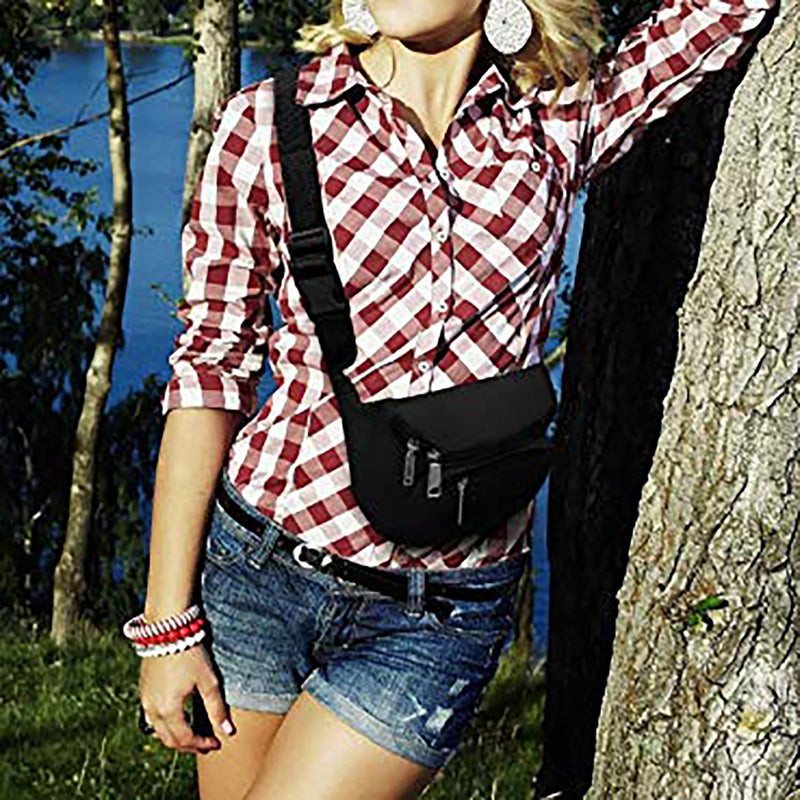 Fanny Pack, BuyAgain Quick Release Buckle Travel Sport Waist Fanny Pack Bag For Men Or Women Black - LeoForward Australia