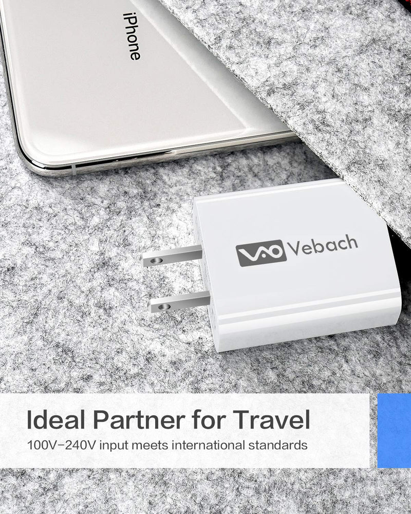  [AUSTRALIA] - Vebach USB Wall Charger Single Port, UL Certified Quick Charge 3.0 18W AC Power Charging Adapter Plug Compatible with Galaxy S10/S9/S8/Note 8/7, LG G6/G4/V30, HTC 10, Nexus 9, iPhone, iPad and More