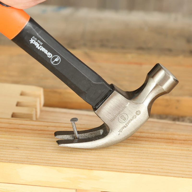  [AUSTRALIA] - GreatNeck HG8C 8 Oz. Fiberglass Curved Claw Hammer, Small Hammer, Nail Hammer, Hammers Tools, Nail Hammering Tool, 8oz Claw Hammer