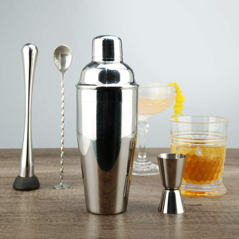  [AUSTRALIA] - PG Cocktail Shaker,24 oz Martini Shaker,18/8 grade Stainless Steel Martini Mixer Built-in Strainer,Bartender Kit Boston Style 2PCS