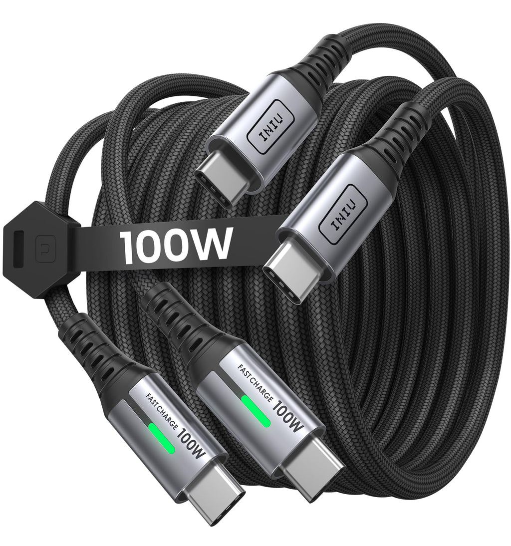  [AUSTRALIA] - INIU USB C to USB C cable, 100W [2m+2m] Type C fast charging cable PD 5A QC 4.0 nylon charging cable USB-C charging cable for iPhone 15 MacBook Pro 2021 iPad Air Samsung S22 PS5 Switch Pixel 7 Huawei etc. 2m+2m