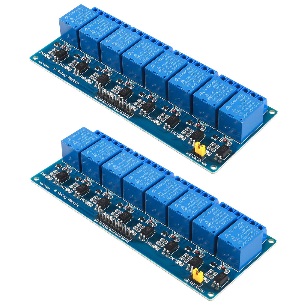  [AUSTRALIA] - MELIFE 2 Pack 8 Channel DC 5V Relay Module for R3 2560 1280 ARM PIC AVR STM32 Pi 3, 2 Model B & B+ 8 Channel 2Pcs