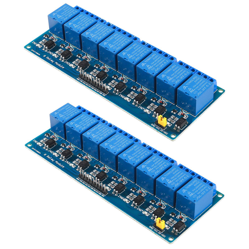  [AUSTRALIA] - MELIFE 2 Pack 8 Channel DC 5V Relay Module for R3 2560 1280 ARM PIC AVR STM32 Pi 3, 2 Model B & B+ 8 Channel 2Pcs