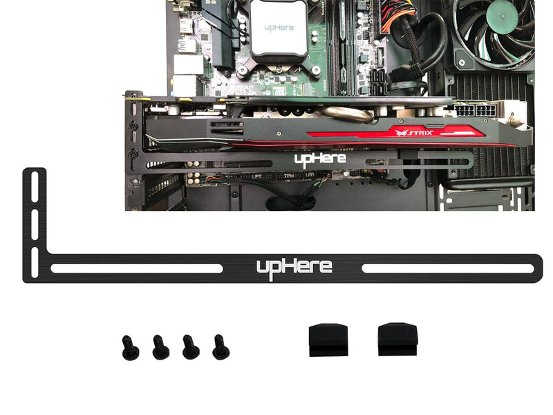  [AUSTRALIA] - upHere Graphics Card GPU Brace Support Video Card Sag Holder/Holster Bracket, Anodized Aerospace Aluminum, Single or Dual Slot Cards (Black),GL05(not Support 3080 ti) GL05 Black GPU Holder