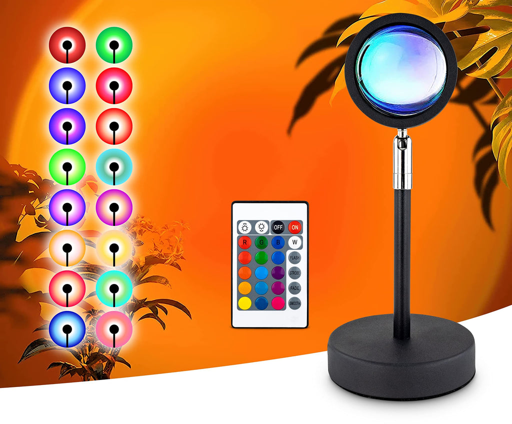  [AUSTRALIA] - BLUEBIRDOUTFITERS Sunset Projector Lamp | Sunset Lamp | 16 Colors | 360 Degree Rotation | with Remote | USB Powered