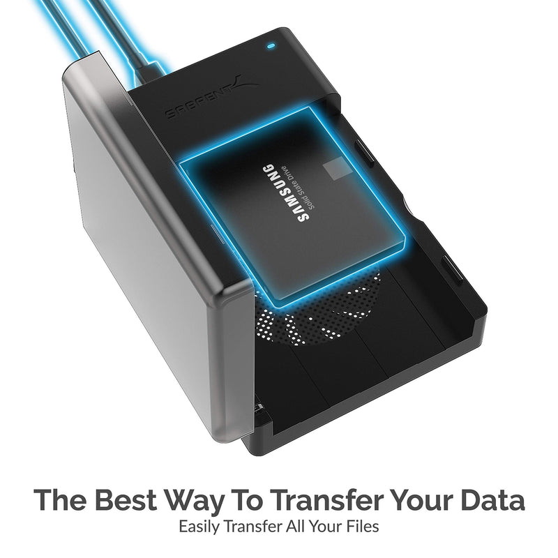 Sabrent USB 3.0 to SATA External Hard Drive Lay-Flat Docking Station with Built-in Cooling Fan for 2.5 or 3.5in HDD, SSD [Support UASP and 6TB] (EC-DFFN) - LeoForward Australia