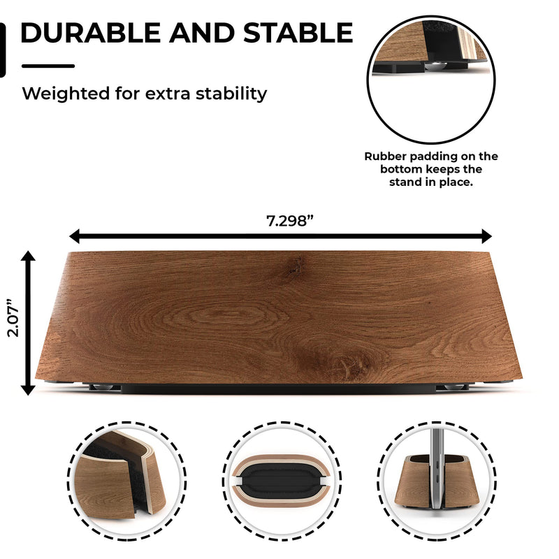 [AUSTRALIA] - HumanCentric Wood Vertical Laptop Stand (Black Walnut) | Adjustable Holder and Dock | Fits MacBook, Surface, HP, Dell, Gaming Laptops and More