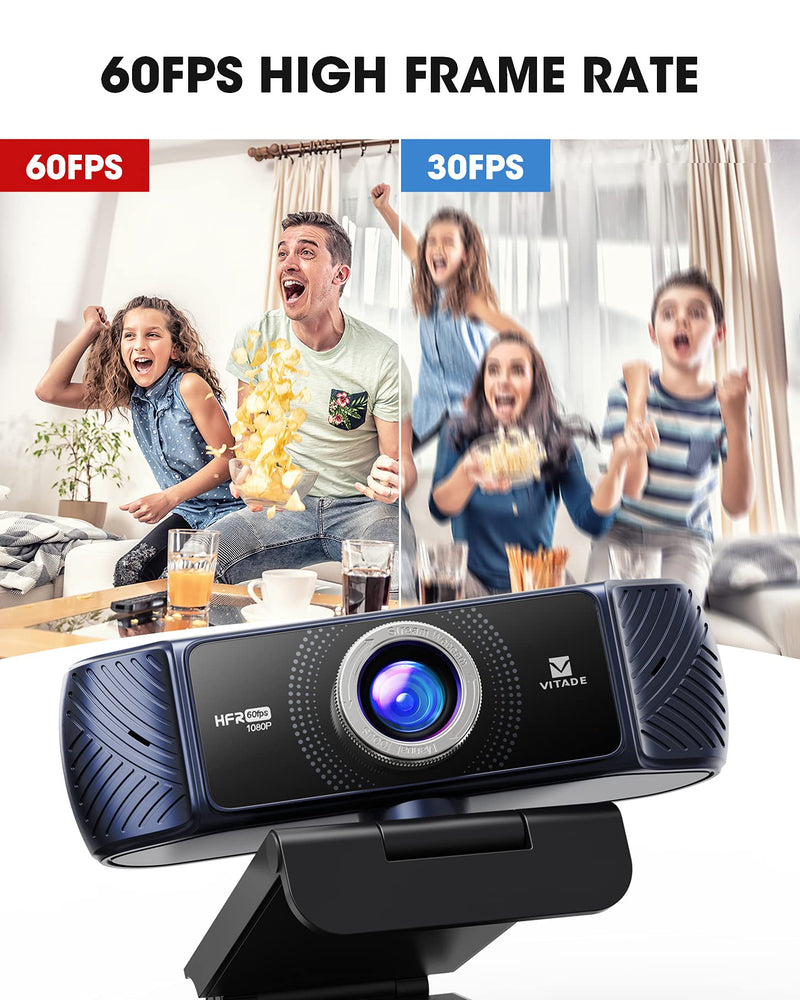  [AUSTRALIA] - Webcam 1080P 60fps with Microphone for Streaming, Vitade 682H Pro HD USB Computer Web Camera Video Cam for Gaming Conferencing Mac Windows Desktop PC Laptop Xbox Skype OBS Twitch YouTube Xsplit 60 fps webcam