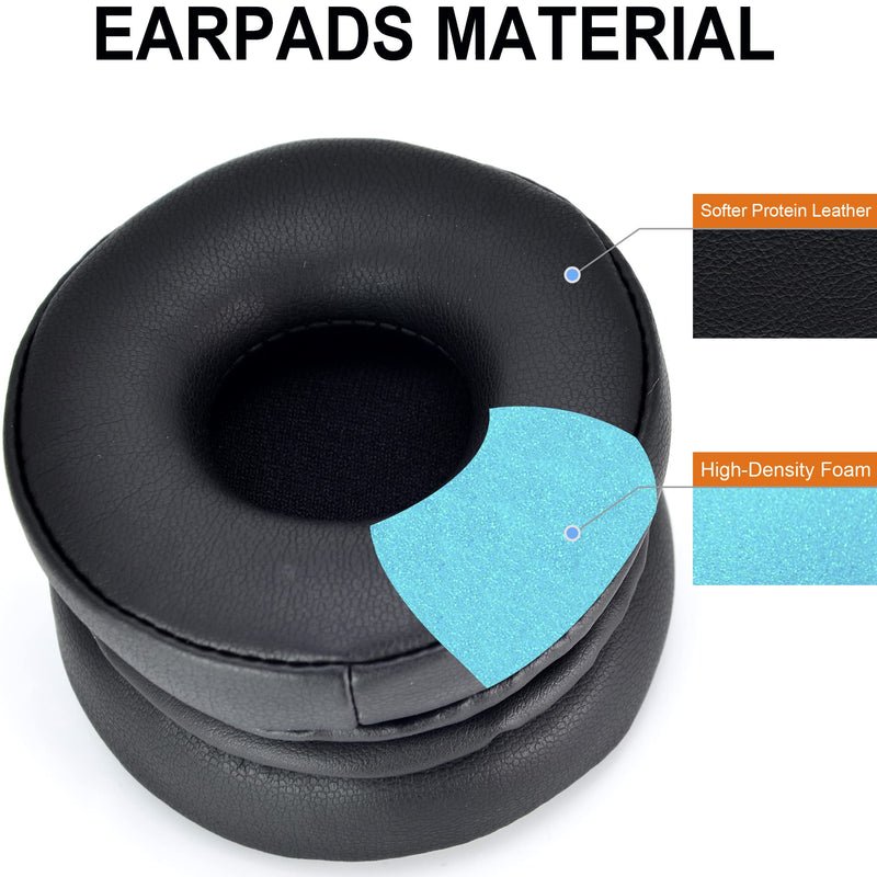  [AUSTRALIA] - Move Ear Pads - Replacement 25h Ear Cushion Pillow Parts Cover Seals Foam Compatible with Jabra Move / 25h Wireless/Plantronics BackBeat FIT 505 500 On-Ear Bluetooth Headphones, Softer Leather Black_BK