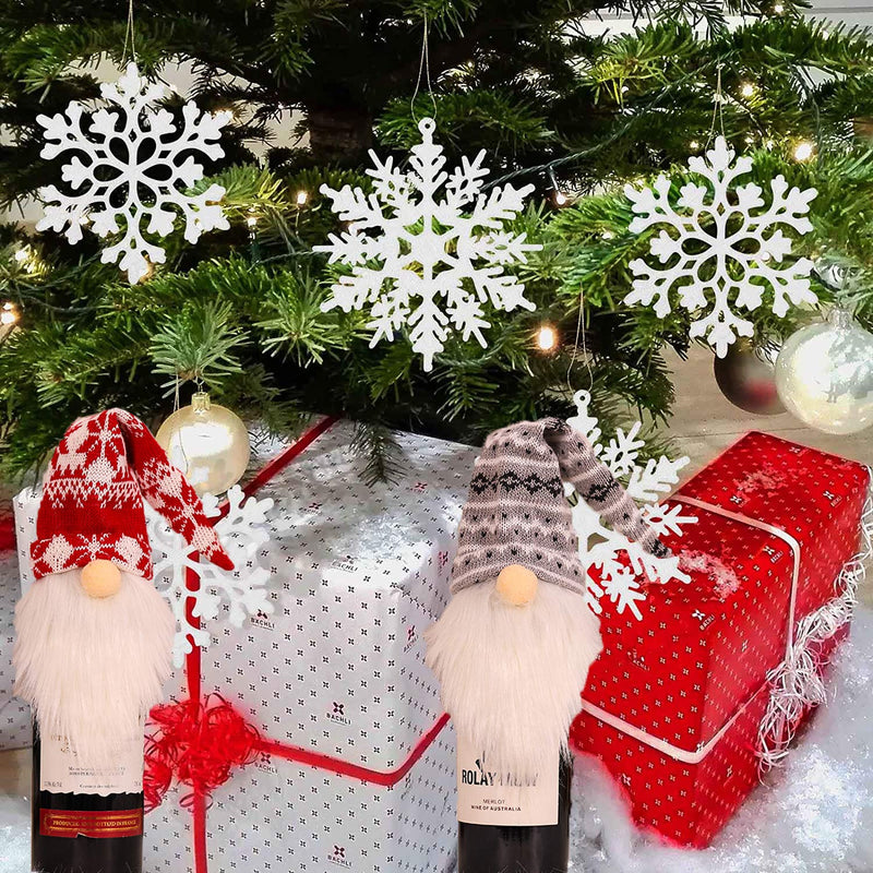  [AUSTRALIA] - Svnntaa Christmas Wine Bottle Cover Christmas Gnomes Wine Bottle Topper Cover Swedish Tomte Decorative Holiday Home Christmas Decorations Gift, 4 Pack