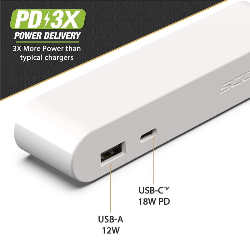  [AUSTRALIA] - Scosche BLPEWT-SP 30W Dual Port Power Endcap for Scosche BaseLynx Modular Charging Stations in White End Cap White