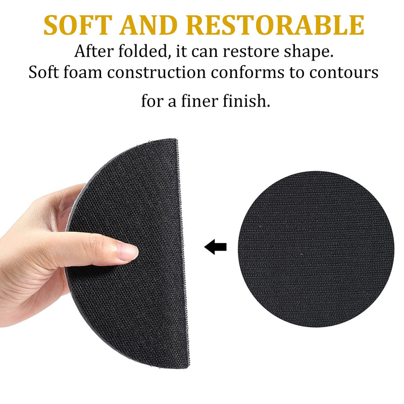  [AUSTRALIA] - 6 Inch Hook and Loop Soft Foams Buffering Pad Sponge Cushion Buffer Backing Pad 150 mm Soft Density Interface Pads Hook and Loop for 6 Inch Sanding Pad(4 Pieces) 4