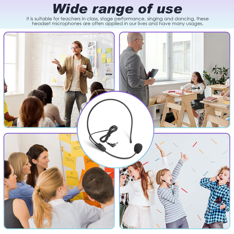  [AUSTRALIA] - 4 Pieces Headset Microphone, Flexible Wired Boom for Voice Amplifier not Phone or PC, Teachers, Speakers, Singer, Dancer,Coaches, Presentations, Seniors