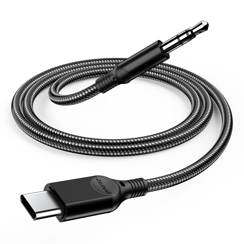  [AUSTRALIA] - ZOOAUX USB C to 3.5mm Audio Aux Jack Cable, Type C Adapter to 3.5mm Headphone Car Stereo Aux Cord for Samsung Galaxy S22 S21 S20 Ultra,Google Pixel 2 3 4XL Moto Z,Oneplus,Note20 10+ iPad Pro-Black 4ft Black
