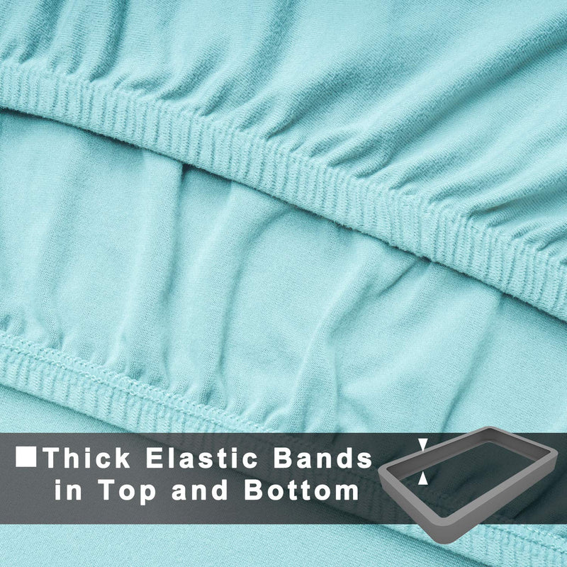  [AUSTRALIA] - StretchWrap Box Spring Cover - 4 Way Stretch Jersey Knit & Snug Fit, Ultra Soft, Wrinkle Free, Replacing Bed Skirt for Hotel and Home - Full, Baby Blue Full/Full XL