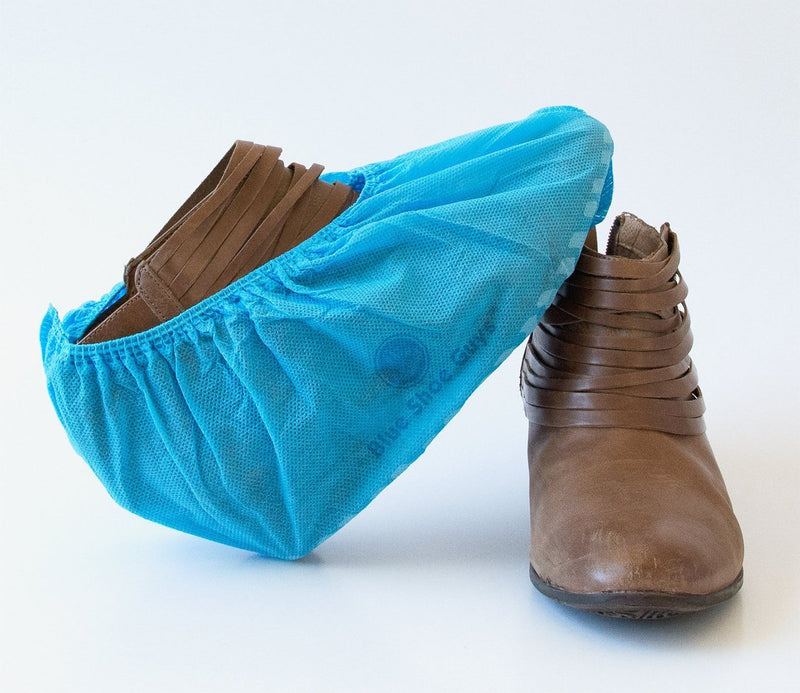  [AUSTRALIA] - Blue Shoe Guys Professional Grade Disposable Boot & Shoe Covers Booties | 100 Pack | Non-Slip, Water Resistant, Recyclable for Indoor & Outdoor Protection | Large Size Up to US Men's 12 & Women's 14 One Size Fits Most Shoe Sizes