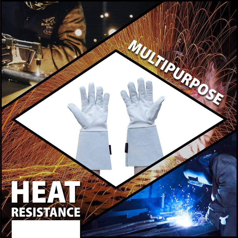  [AUSTRALIA] - SAFE HANDLER TIG Welding Gloves | Heat Resistant for Oven, Grill, Fireplace, Stove, TIG MIG Welder, BBQ, 6" Cowhide Gauntlet, 1 Pair