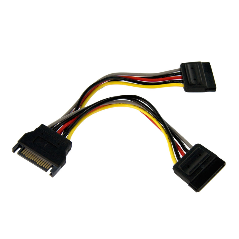  [AUSTRALIA] - StarTech.com 6in SATA Power Y Splitter Cable Adapter - M/F - Power splitter - SATA power (M) to SATA power (F) - 6 in - PYO2SATA 1 SATA to 2x SATA