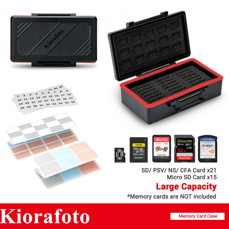  [AUSTRALIA] - Memory Card Case with Camera Battery Holder: 36 Slots SD Card Anti-Shock Storage Organizer with Water-Resistant Camera Battery Holder Case