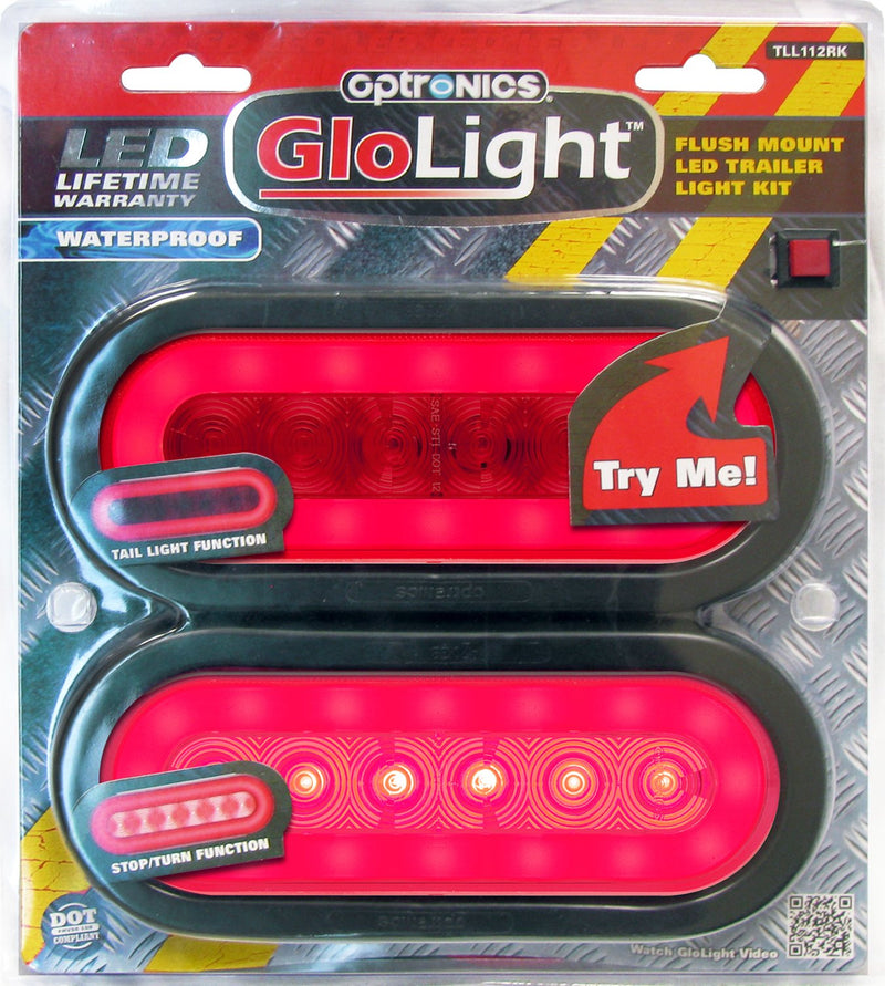  [AUSTRALIA] - Optronics GloLight Red 6" Oval Sealed 22-LED Trailer Light Kit with Lifetime LED Warranty