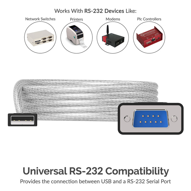  [AUSTRALIA] - SABRENT 6-FT USB to RS-232 DB9 Serial 9 pin Adapter (Prolific PL2303) (SBT-USC6K)