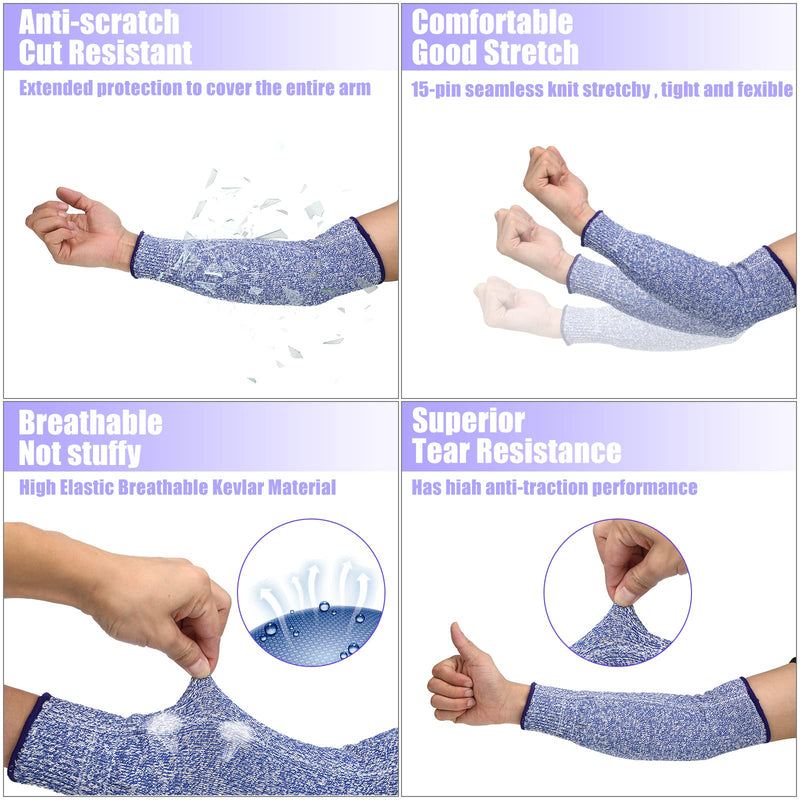  [AUSTRALIA] - 3 Pairs Cut Resistant Arm Protectors for Thin Skin and Bruising Level 5 Arm Protective Sleeves for Men Women Elastic Sleeve Protectors for Arm Anti Abrasion Safety Arm Guard for Garden Kitchen Farm