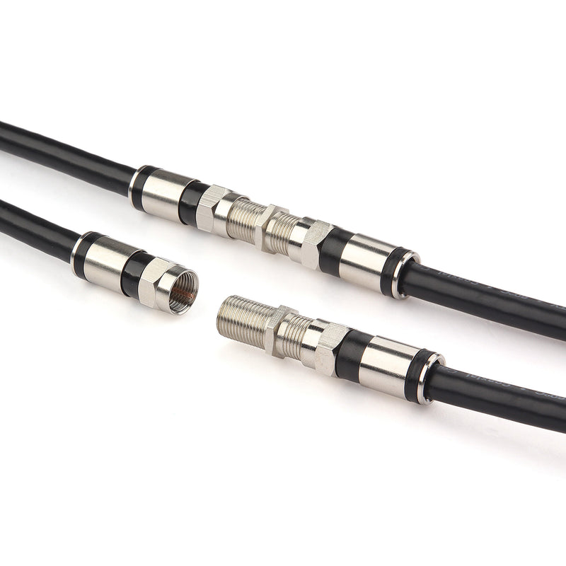 GTOTd Coaxial Cable (4 Feet) with RG6 Coax Cable Connector (and F-Type Cable Extension Adapter) Black Coax Satellite TV 75 Ohm Cable 4FT - LeoForward Australia
