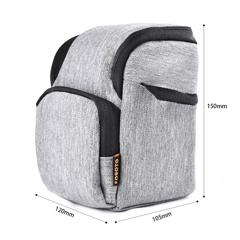  [AUSTRALIA] - FOSOTO Camera Case Bag Compatible for Nikon L340 L330 B500 L840,Canon SX420 SX720 SX620 G7X, Sony A6000 A6300 a5100 NEX-6 W830 RX100 RX0M2,Panasonic GX85 ZS60 Long Zoom or Compact Syste Grey