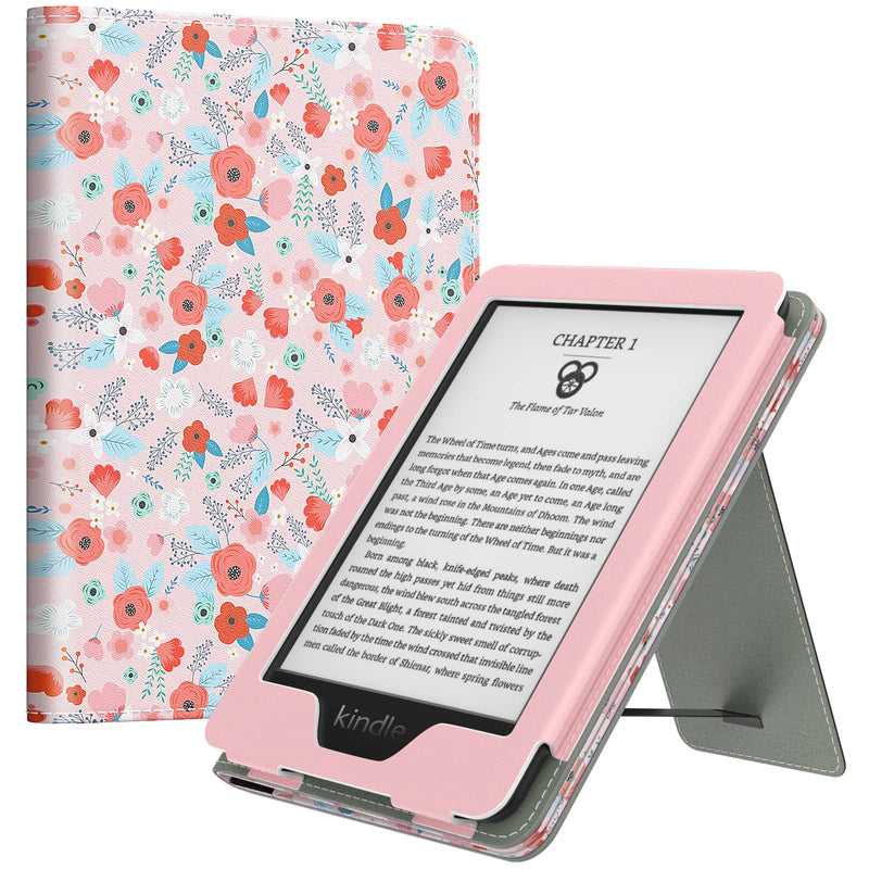  [AUSTRALIA] - MoKo Case Fits All-New 6" Kindle(11th Generation, 2022 Release)/Kindle(10th Gen,2019)/Kindle(8th Gen, 2016), Ultra Lightweight PU Shell Cover with Auto Wake/Sleep for Kindle 2022, Spring Pink