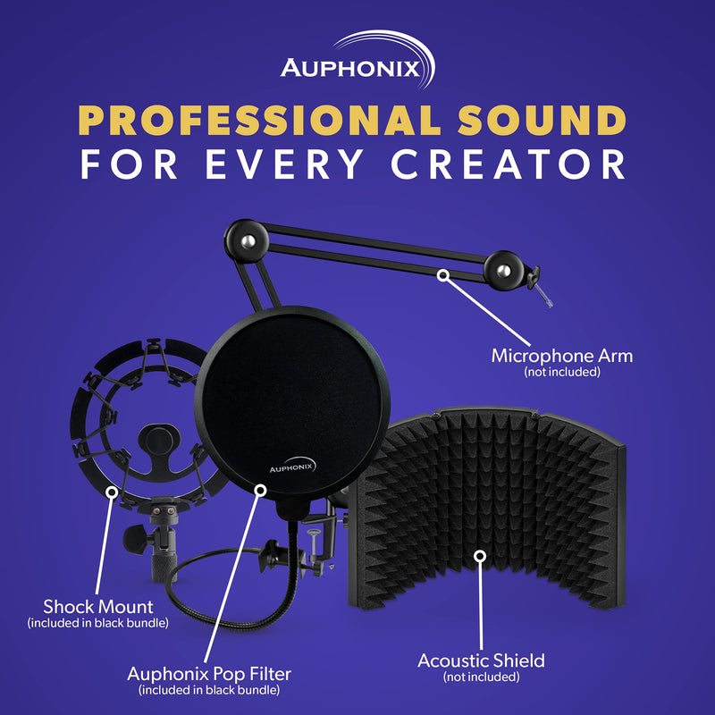  [AUSTRALIA] - AUPHONIX Blue Yeti Shock Mount & Pop Filter - Easy to fit | Delivers Perfect Voice Clarity & Professional Vibration Blocking | Ideal for Gamers & Gaming, Voiceover Artists, Podcasts & Podcasting
